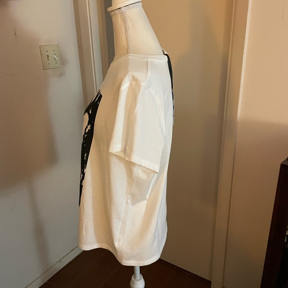 DIANE VON FURSTENBERG DVF Target Collab white Tshirt Red Lip Tee size LG cotton - Picture 5 of 16